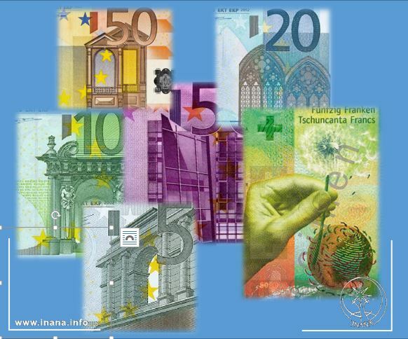 Geldnoten Motive Euro CHF