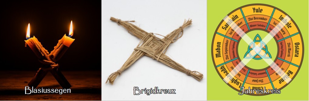 Blasiussegen, Brigid-Kreuz, Jahreskreis