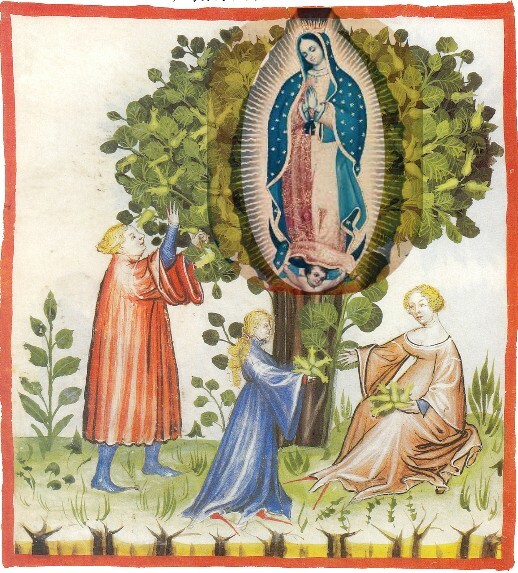 historische Abbildung Maria im Haselstrauch