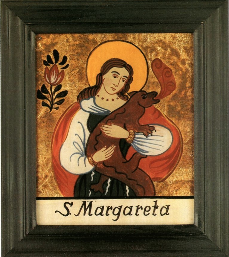Bäuerliches Votivbild Margarethe mit dem Drachen im Arm