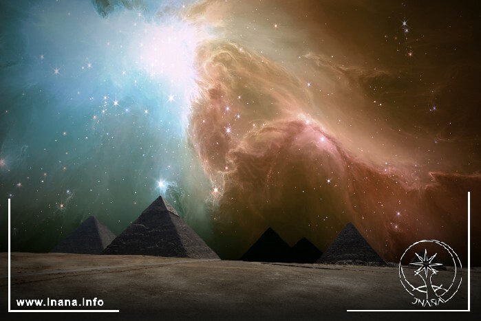 Pyramiden vor Sternennebel