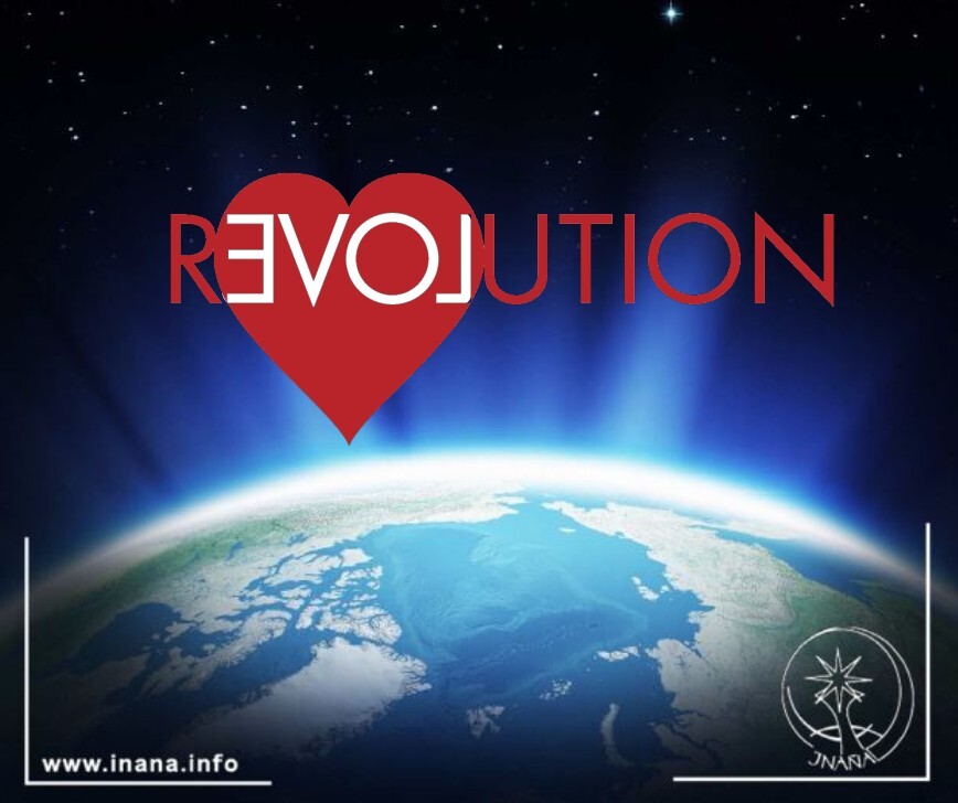 Erde mit dem Schriftzug Revolution - Love