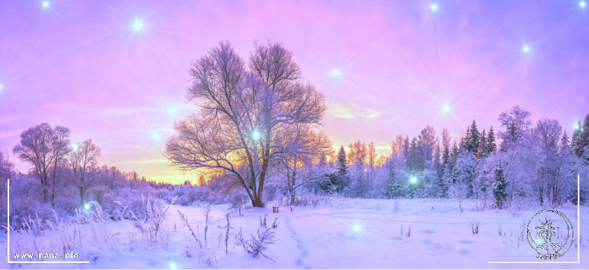 Winterlandschaft mit Lichtfunken