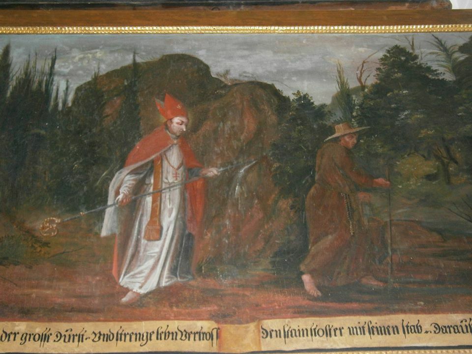 Der Heilige St.Wolfgang lässt eine Quelle entspringen