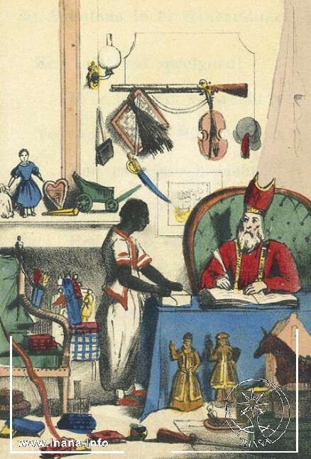 historische Abbildung Zwarte Piet und Nikolaus